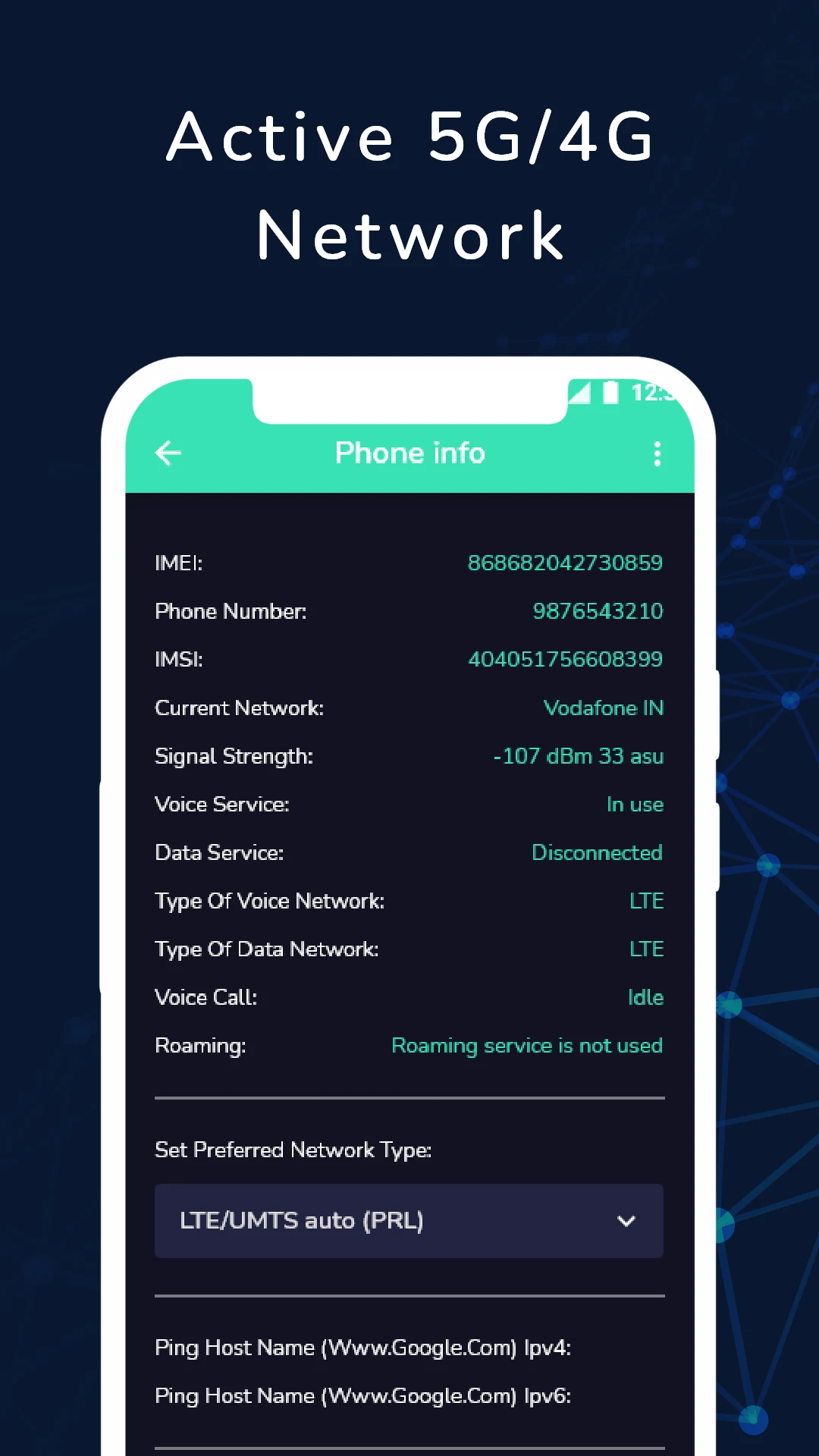 5G 4G Force LTE Network screenshot